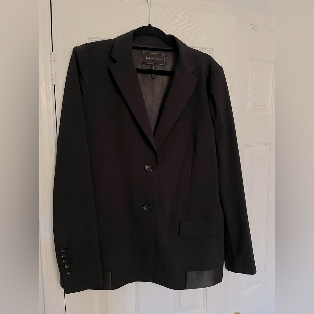 Oversized Blazer with Satin Details- Large- Designer